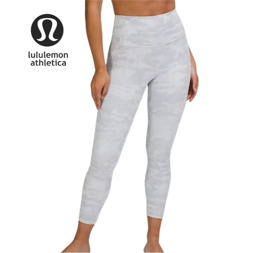 Lululemon Athletica Women's High-Rise Leggings Luxtreme Camo White-Gray Size 4